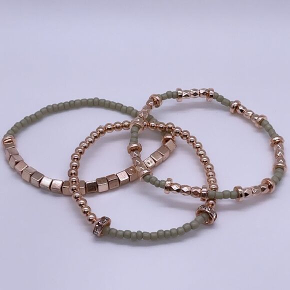 Wool + Pepper Co. Rose Gold Slate Bracelet Stack - Picture 2 of 5
